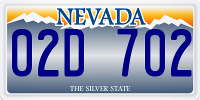 NV license plate 02D702