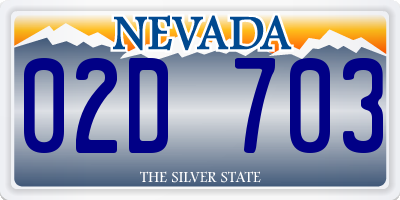 NV license plate 02D703