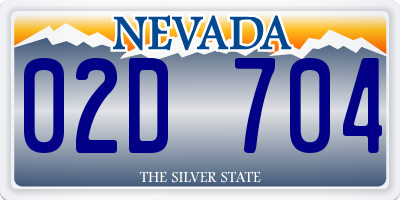 NV license plate 02D704