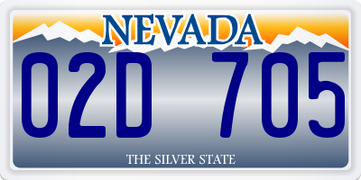 NV license plate 02D705