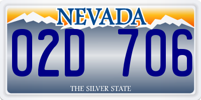 NV license plate 02D706