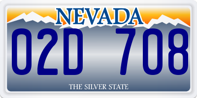 NV license plate 02D708