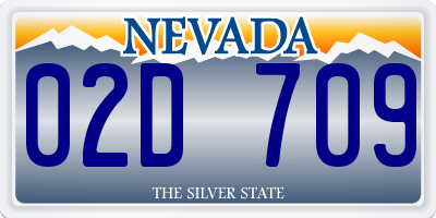 NV license plate 02D709