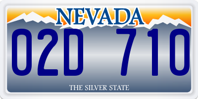 NV license plate 02D710