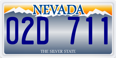 NV license plate 02D711