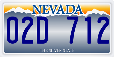 NV license plate 02D712