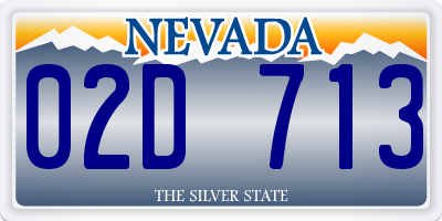 NV license plate 02D713