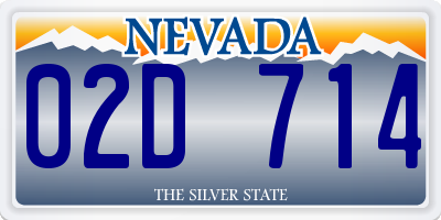 NV license plate 02D714