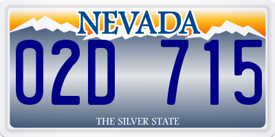 NV license plate 02D715