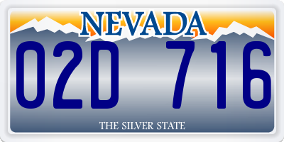 NV license plate 02D716