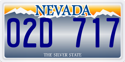 NV license plate 02D717