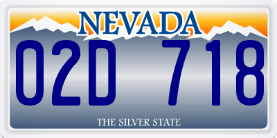 NV license plate 02D718