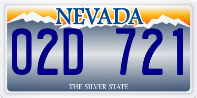 NV license plate 02D721