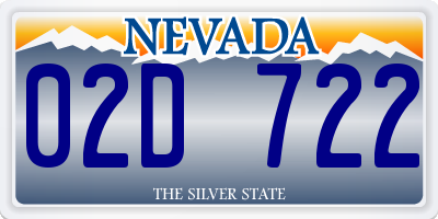 NV license plate 02D722