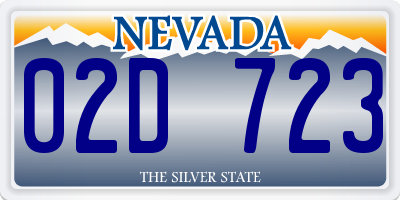 NV license plate 02D723