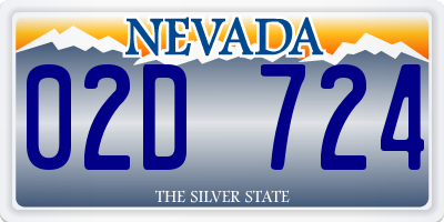 NV license plate 02D724