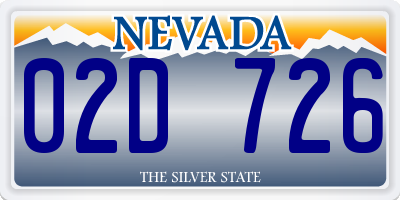 NV license plate 02D726