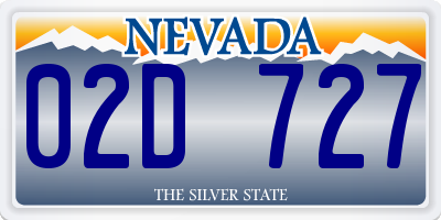 NV license plate 02D727