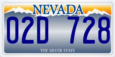 NV license plate 02D728