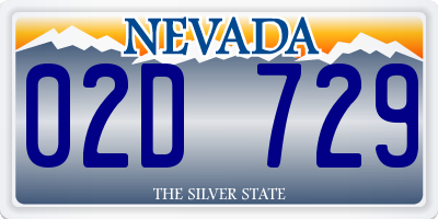 NV license plate 02D729