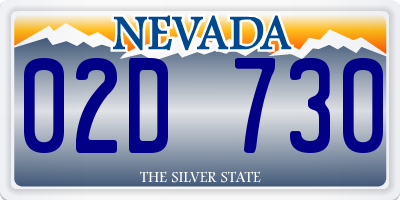 NV license plate 02D730