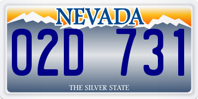NV license plate 02D731
