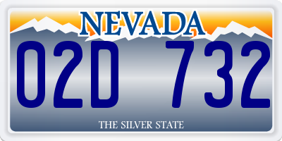 NV license plate 02D732