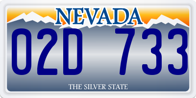 NV license plate 02D733