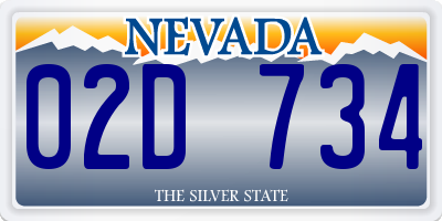 NV license plate 02D734