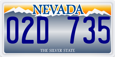 NV license plate 02D735