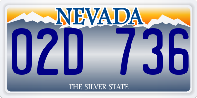 NV license plate 02D736