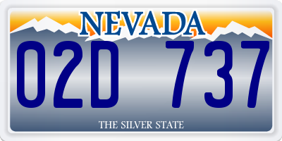 NV license plate 02D737