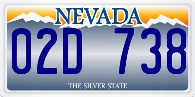 NV license plate 02D738