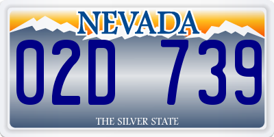 NV license plate 02D739