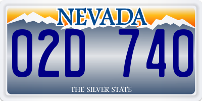 NV license plate 02D740