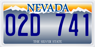 NV license plate 02D741