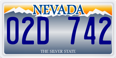 NV license plate 02D742