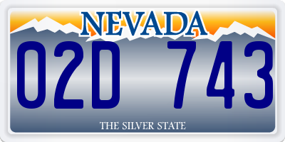 NV license plate 02D743