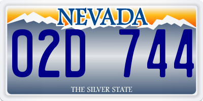 NV license plate 02D744