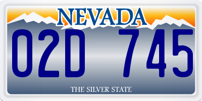 NV license plate 02D745