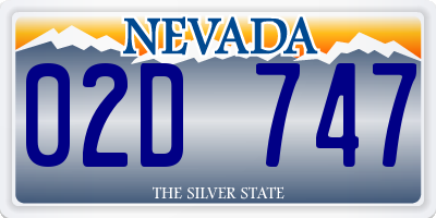 NV license plate 02D747