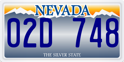 NV license plate 02D748