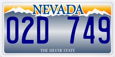 NV license plate 02D749