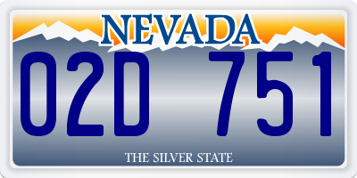 NV license plate 02D751