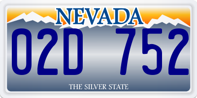 NV license plate 02D752