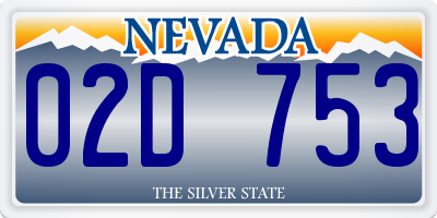 NV license plate 02D753