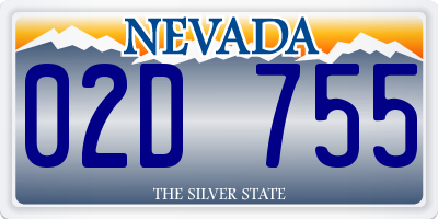 NV license plate 02D755