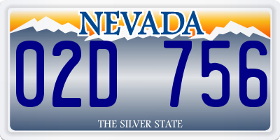 NV license plate 02D756