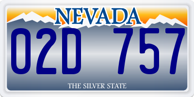 NV license plate 02D757