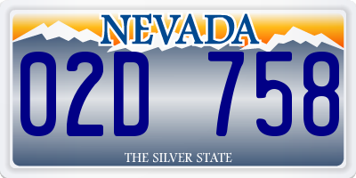 NV license plate 02D758